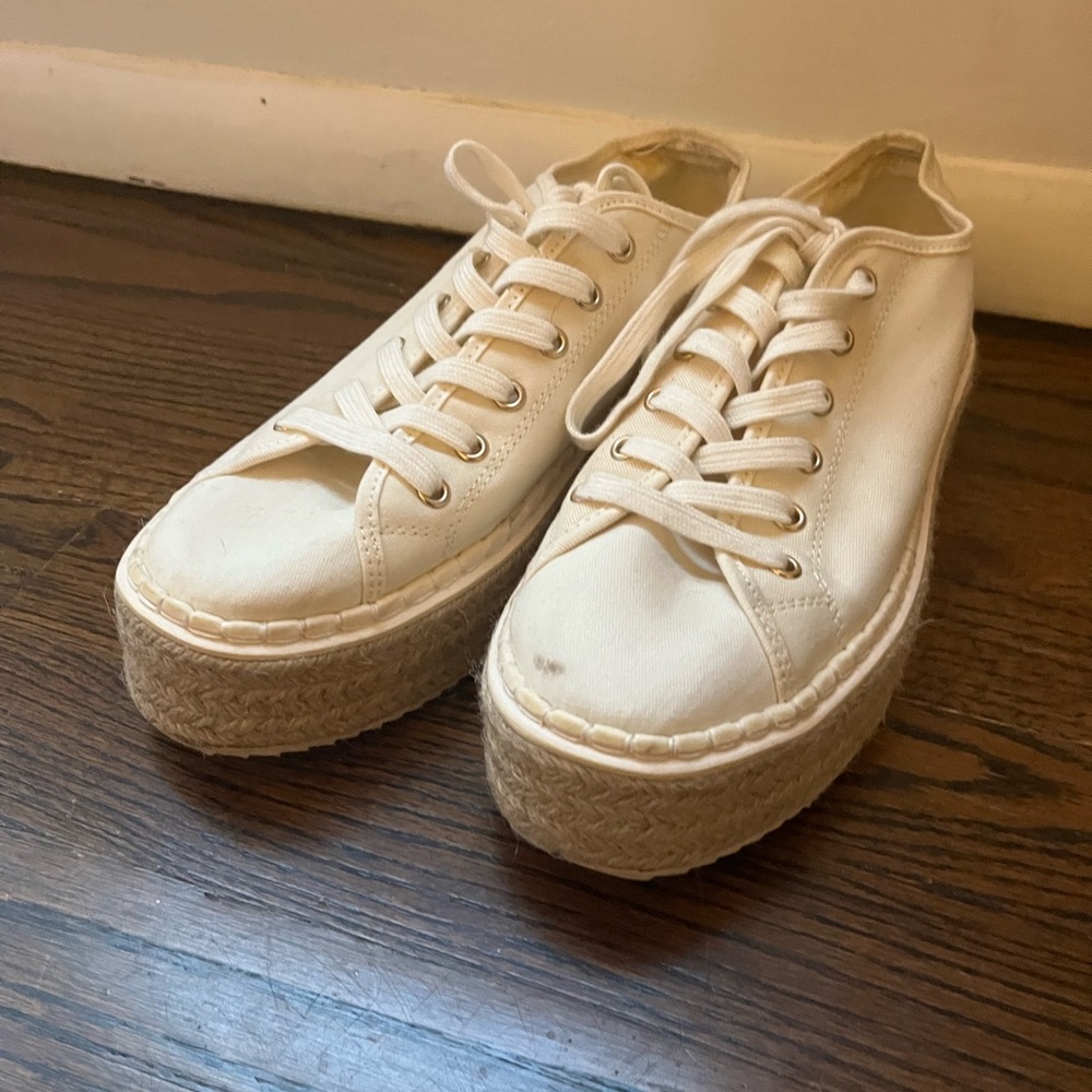 H&M White Platform Sneakers with Chunky Sole